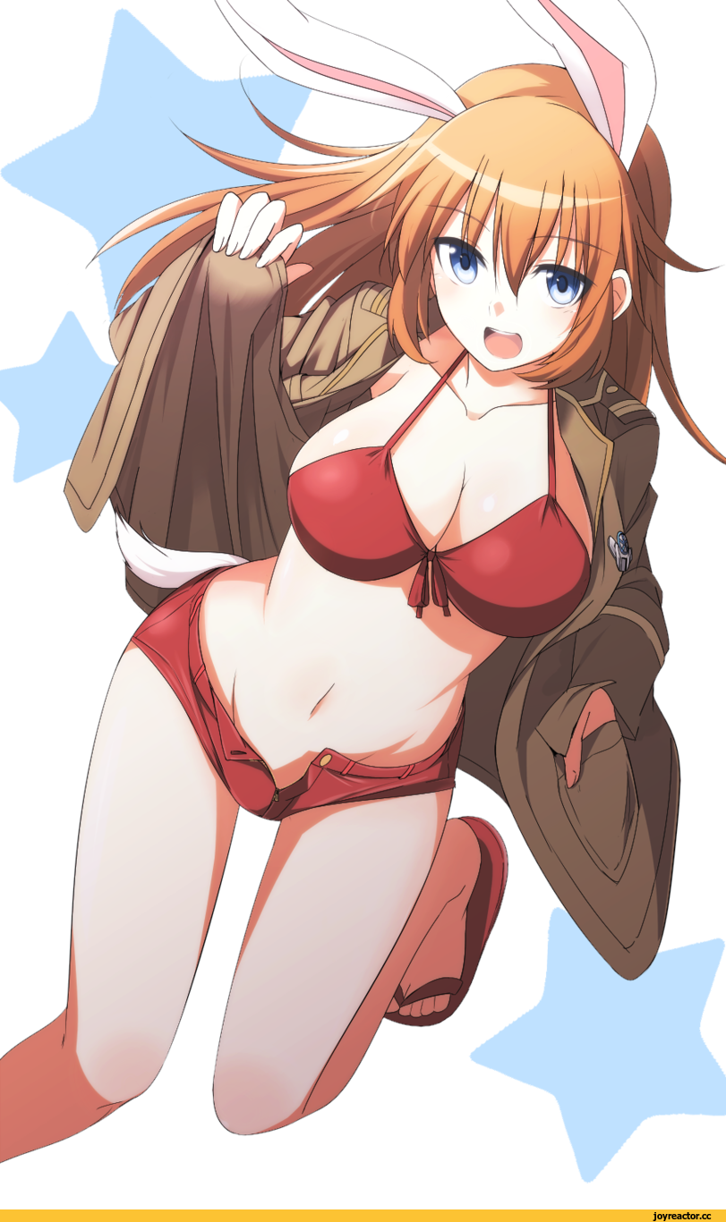 Anime Art, mobu, Strike Witches, Charlotte E. Yeager, Anime Ero, Anime Ero Swim, Animal Ears, Usagimimi, Anime