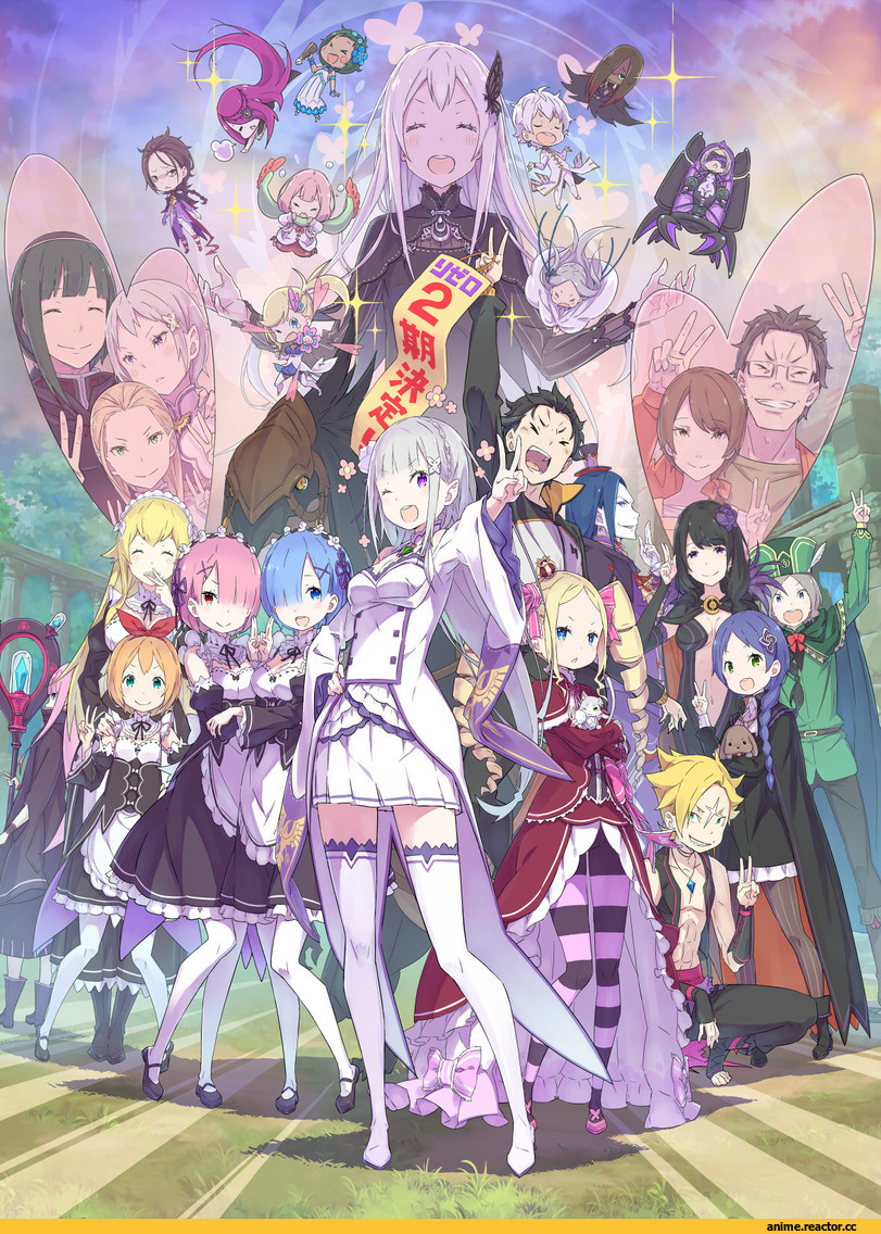 Rem (re zero), Emilia (re zero), Ram (Re Zero), Natsuki Subaru, Beatrice (Re Zero), Elsa Granhilte, Felt (re zero), Pack (re zero), Otto Suewen, Petelgeuse Romanée-Conti, Anime, Re Zero Kara Hajimeru Isekai Seikatsu, petra leyte
