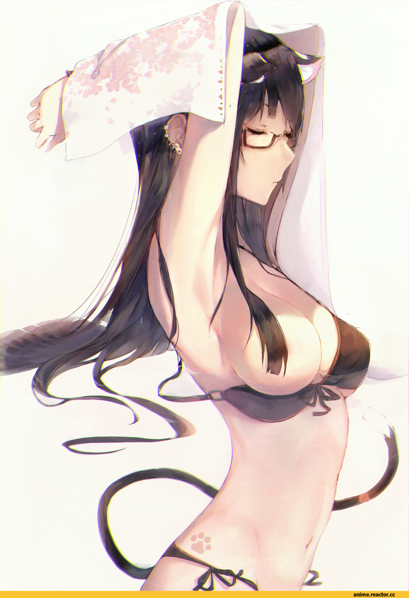 Anime Ero, Anime Ero Swim, Anime Art, AO, hadean92, Animal Ears, neko, Anime Ero Megane, Anime