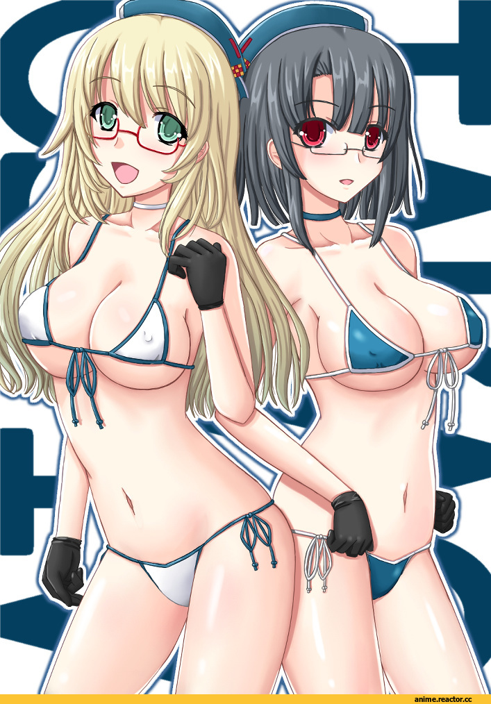 Anime Ero Swim, Anime Ero, Megane, Atago (Kantai Collection), Kantai Collection, Takao (Kantai Collection), Anime