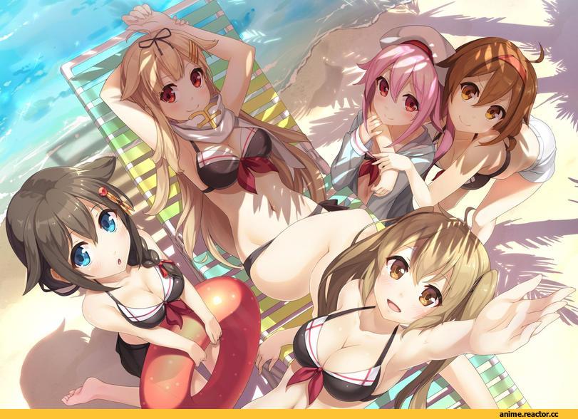 Harusame (Kantai Collection), Kantai Collection, Murasame (Kantai Collection), Shigure (Kantai Collection), Shiratsuyu (Kantai Collection), Yuudachi, shinonome haru, Anime Ero Swim, Anime Ero, Anime