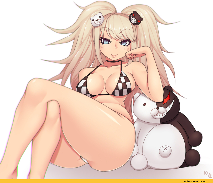 enoshima junko, Danganronpa, Monokuma, Anime Ero Swim, Anime Ero, Kuroonehalf, Anime