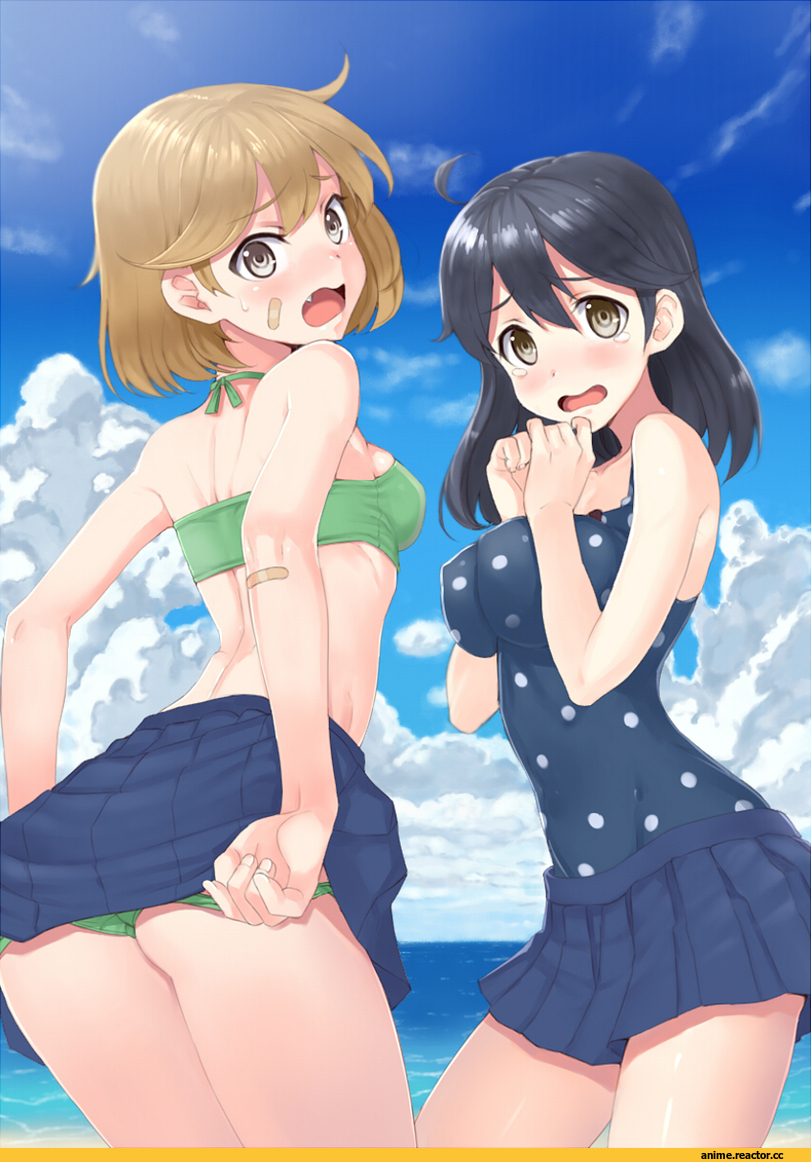 Anime Art, saikun2013, Kantai Collection, Oboro (Kantai Collection), Ushio (Kantai Collection), Anime Ero, Anime Ero Swim, Anime