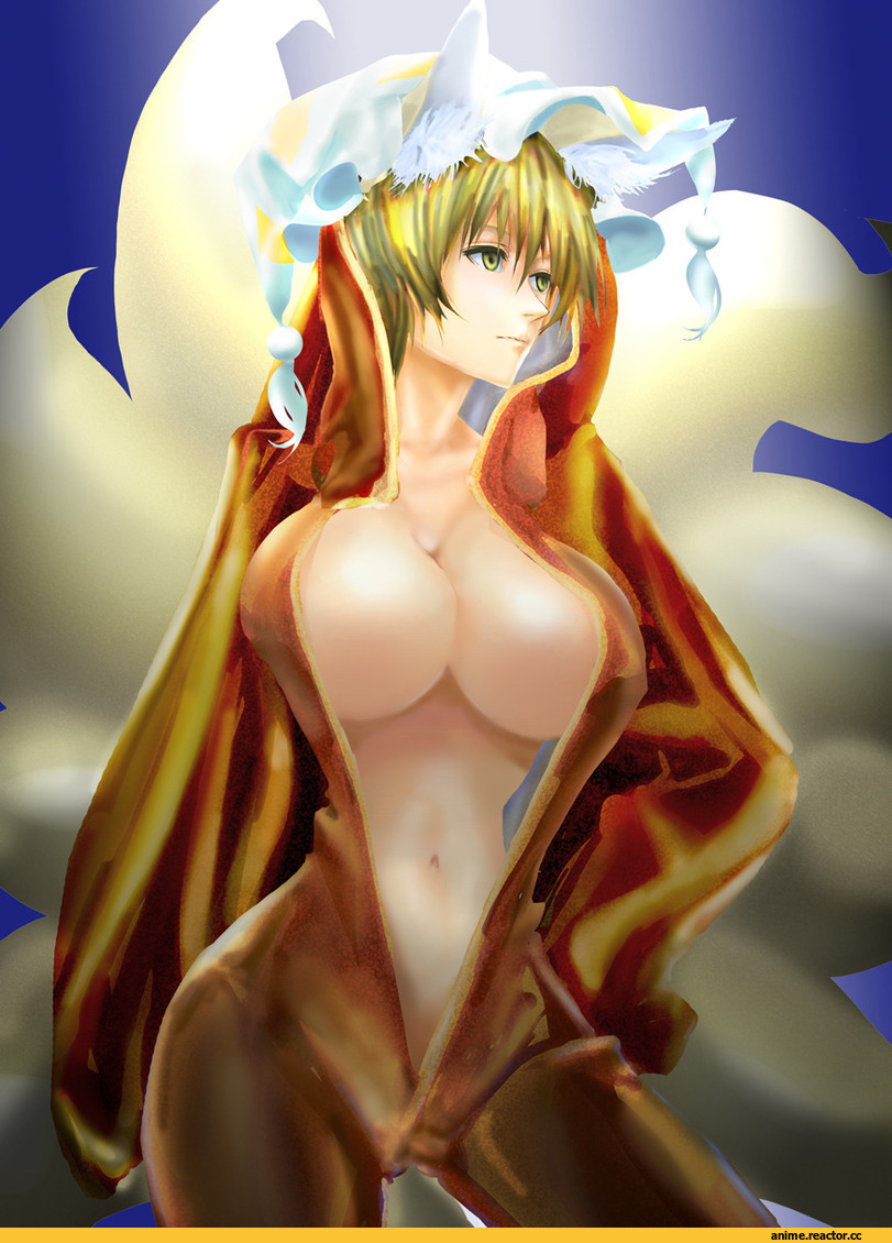 Yakumo Ran, Touhou Project, Anime Ero, Anime Ero Kyonyuu, Anime Ero Oppai, Kitsune, Animal Ears, Anime