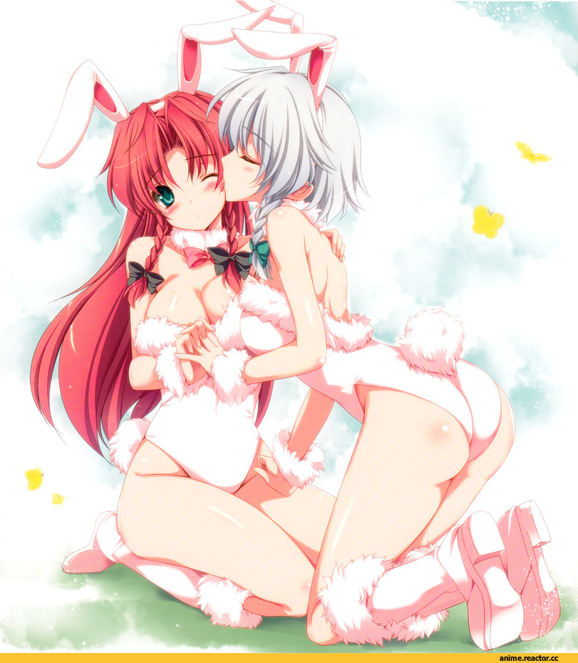 Hong Meiling, Touhou Project, Izayoi Sakuya, Anime Ero Yuri, Anime Ero BDSM, Anime Ero, Usagimimi, Animal Ears, oshiri, Anime