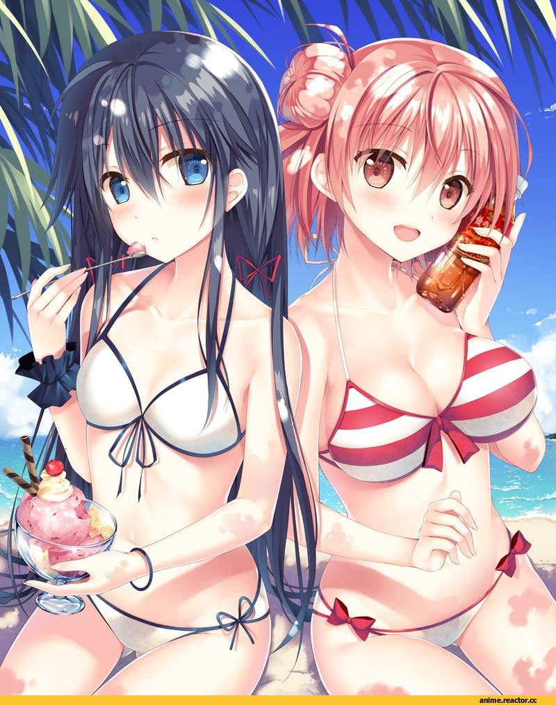OreGairu, Yuigahama Yui, Yukinoshita Yukino, Sousouman, Anime Art, Anime Ero Swim, Anime Ero, Anime