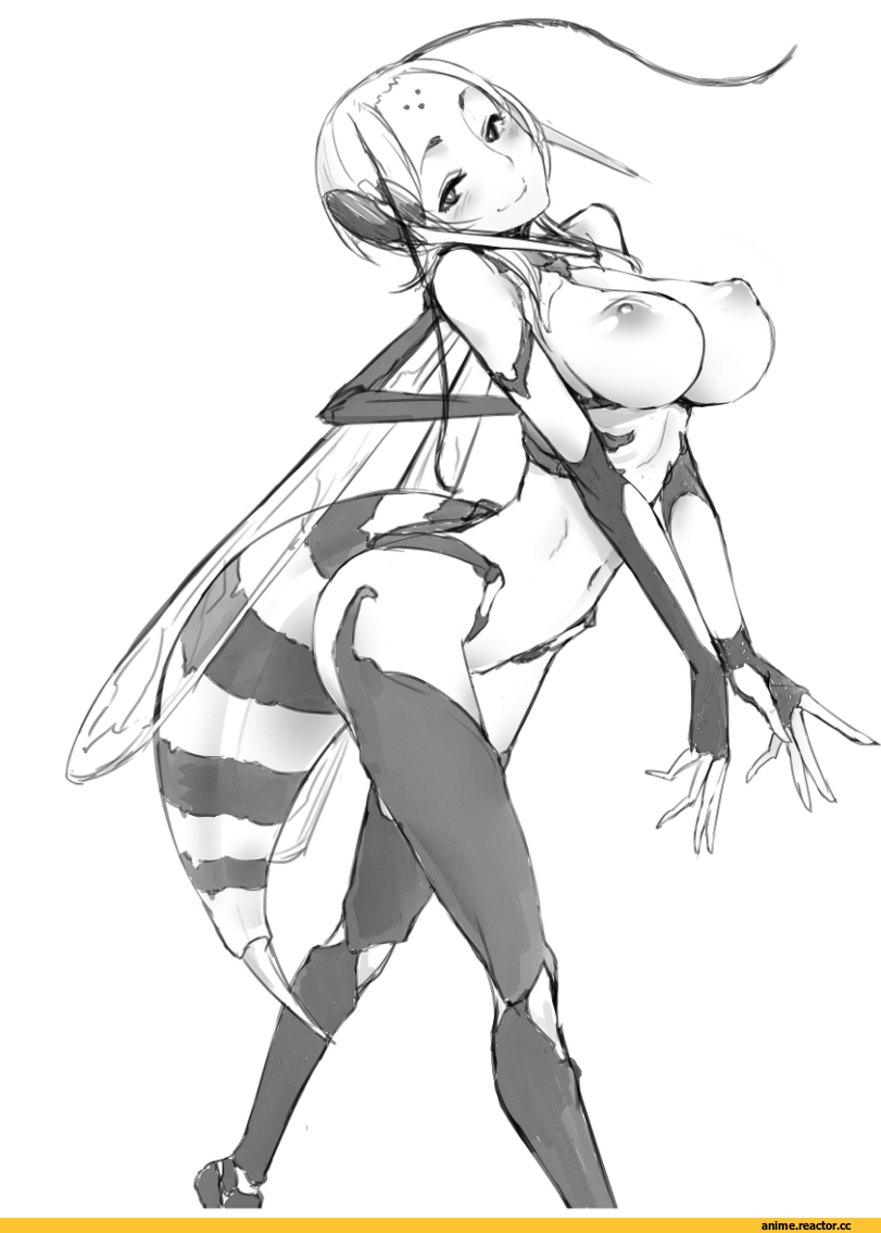 Bee Girl (Anime), Monster Girl (Anime), Anime Ero, Anime Ero Oppai, Monochrome (Anime), Anime Art, Anime