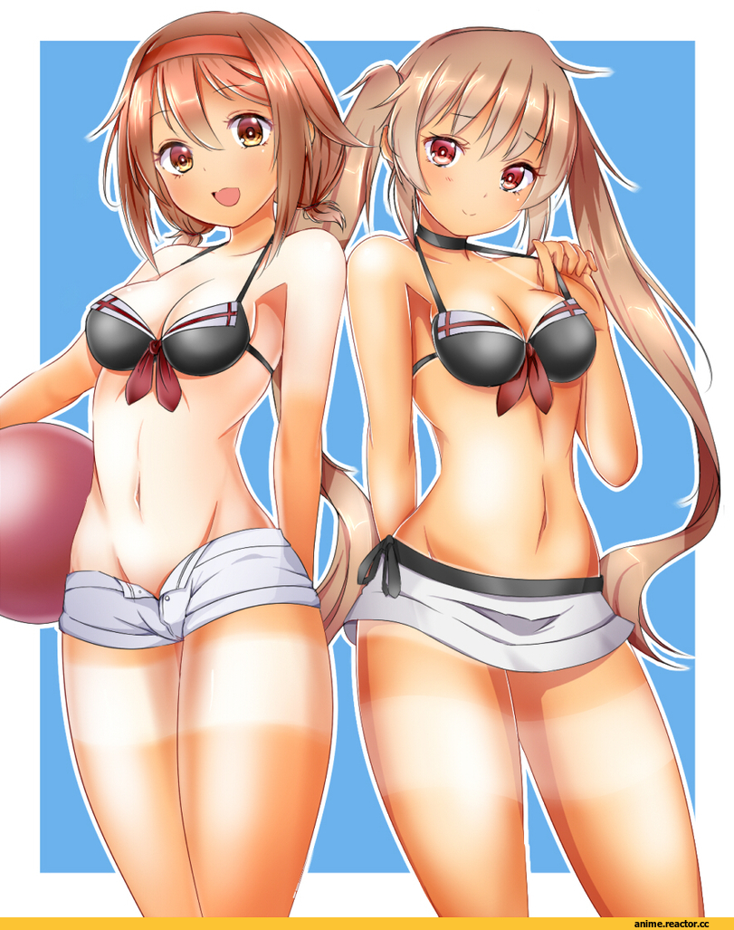 Anime Art, GACHAPON, Kantai Collection, Murasame (Kantai Collection), Shiratsuyu (Kantai Collection), Anime Ero, Anime Ero Swim, Anime