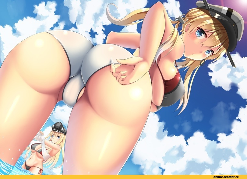Bismarck (Kantai Collection), Kantai Collection, Prinz Eugen (Kantai Collection), Anime Ero Swim, Anime Ero, oshiri, Anime