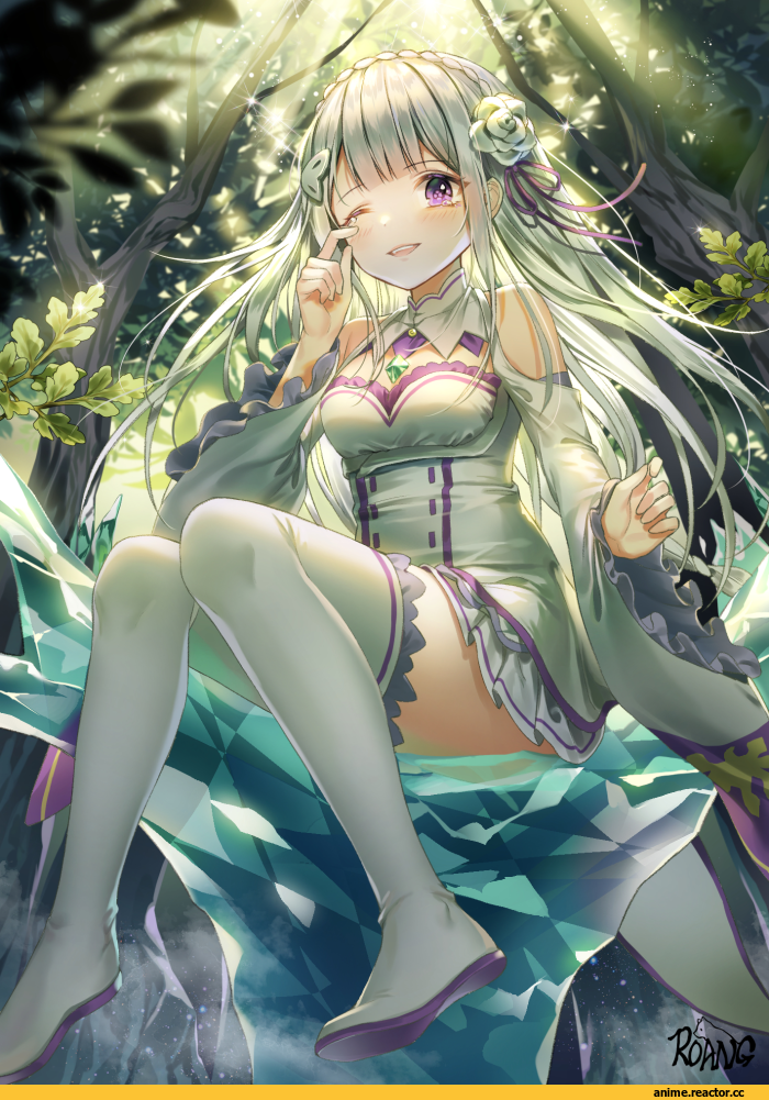 Anime Art, artist, art, Re Zero Kara Hajimeru Isekai Seikatsu, Emilia (re zero), roang, Anime