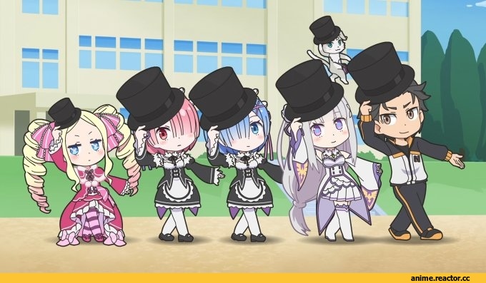Isekai Quartet, Rem (re zero), Re Zero Kara Hajimeru Isekai Seikatsu, Ram (Re Zero), Emilia (re zero), Natsuki Subaru, Pack (re zero), Anime