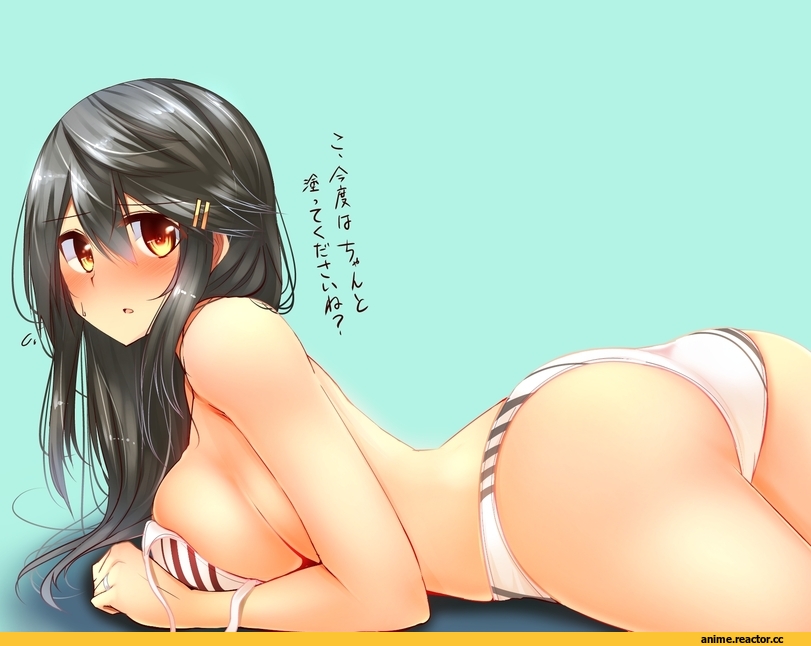 Anime Ero, Anime Ero Swim, Anime Ero Ass, Tsukui Kachou, Anime Art, Haruna (Kantai Collection), Kantai Collection, Anime
