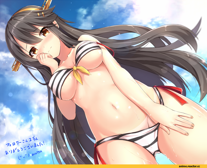 Anime Ero, Nikkunemu, Anime Art, Haruna (Kantai Collection), Kantai Collection, Anime Ero Swim, Anime
