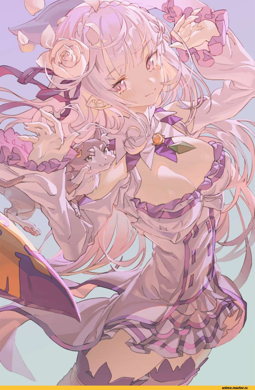 Emilia (re zero), Re Zero Kara Hajimeru Isekai Seikatsu, Pack (re zero), Cheon1986, Anime Art, artist, Anime