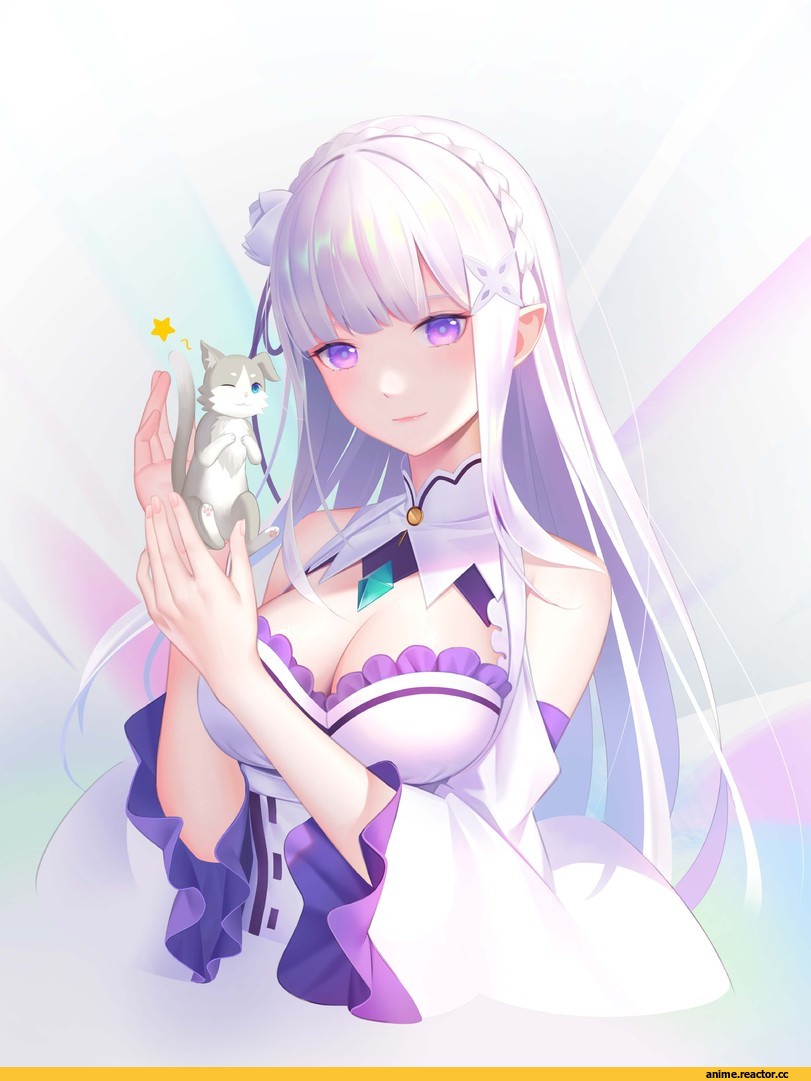 negi3, Anime Art, artist, Emilia (re zero), Re Zero Kara Hajimeru Isekai Seikatsu, Pack (re zero), Anime