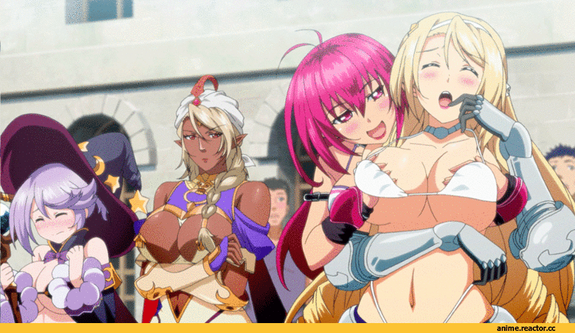 mage (bikini warriors), paladin (bikini warriors), fighter (bikini warriors), dark elf (bikini warriors), bikini warriors, Anime Adult gifs, Anime Ero, anime gif, Anime