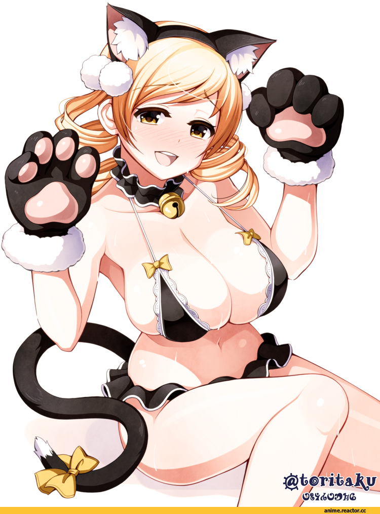 Anime Ero, Tomoe Mami, Mahou Shoujo Madoka Magica, Torigoe Takumi, Anime Art, neko, Animal Ears, Anime Ero Swim, Anime