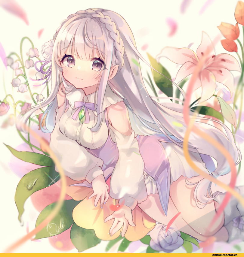 Emilia (re zero), Re Zero Kara Hajimeru Isekai Seikatsu, Anime Няши, wata ramune, Anime