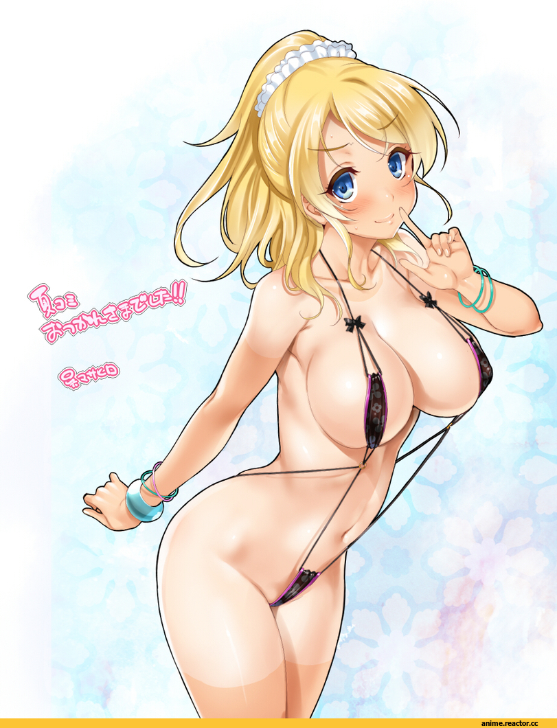 Anime Art, Kure Masahiro, Love Live!, Ayase Eli, Anime Ero, Anime Ero Swim, Anime