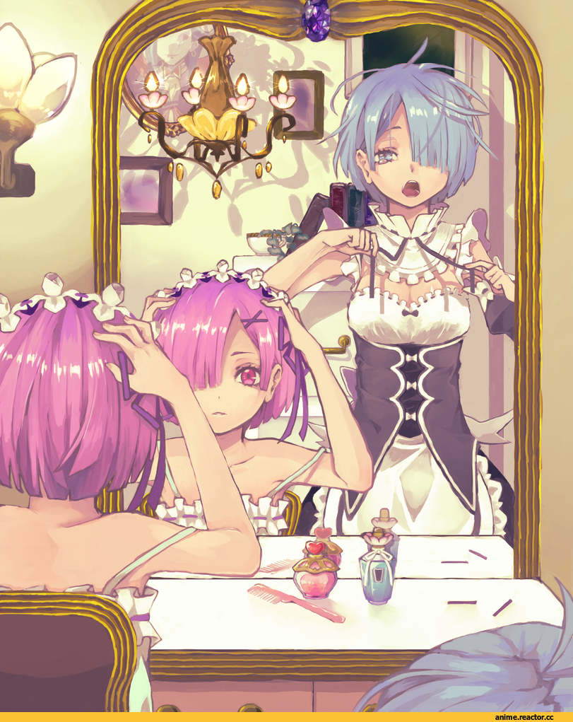 Re Zero Kara Hajimeru Isekai Seikatsu, Rem (re zero), Ram (Re Zero), bazico, Anime