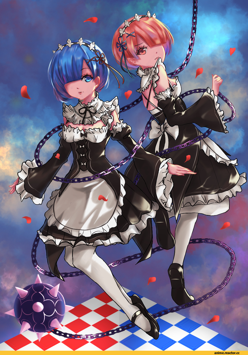 Re Zero Kara Hajimeru Isekai Seikatsu, Rem (re zero), Ram (Re Zero), Anime Art, Anime