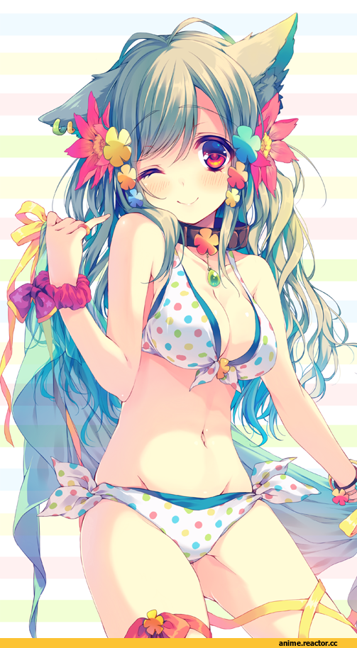 Anime Art, Anime Original, reia, Animal Ears, Anime Ero Swim, Anime Ero, Anime