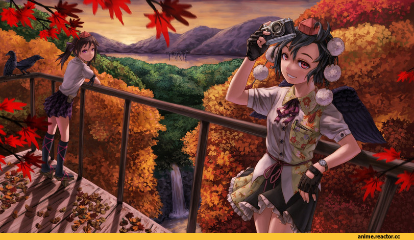 Touhou Project, Himekaidou Hatate, Shameimaru Aya, Anime Art, Anime