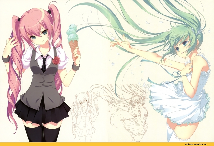 Anime Art, Hatsune Miku, Megurine Luka, Anime