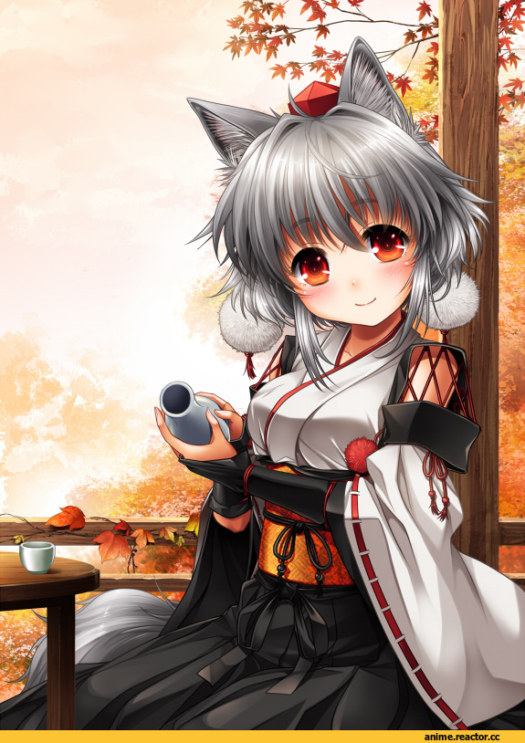 Anime Art, Inubashiri Momiji, kei kei, Touhou Project, Animal Ears, Inumimi, Anime