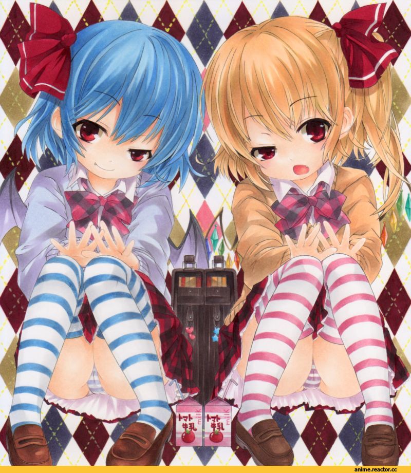 Anime Art, Flandre Scarlet, Remilia Scarlet, yuki tsuki sou, Touhou Project, Anime