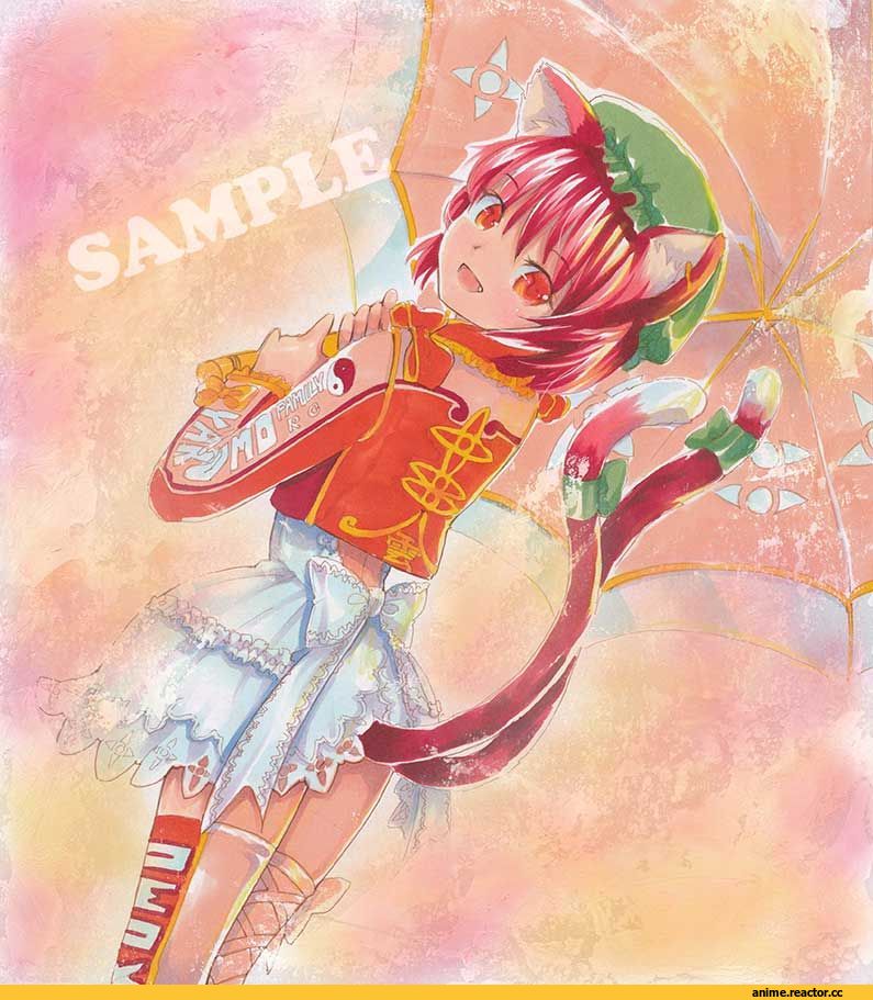 anine, Anime Art, Chen, песочница, Touhou Project, Nekomata, Animal Ears, Anime
