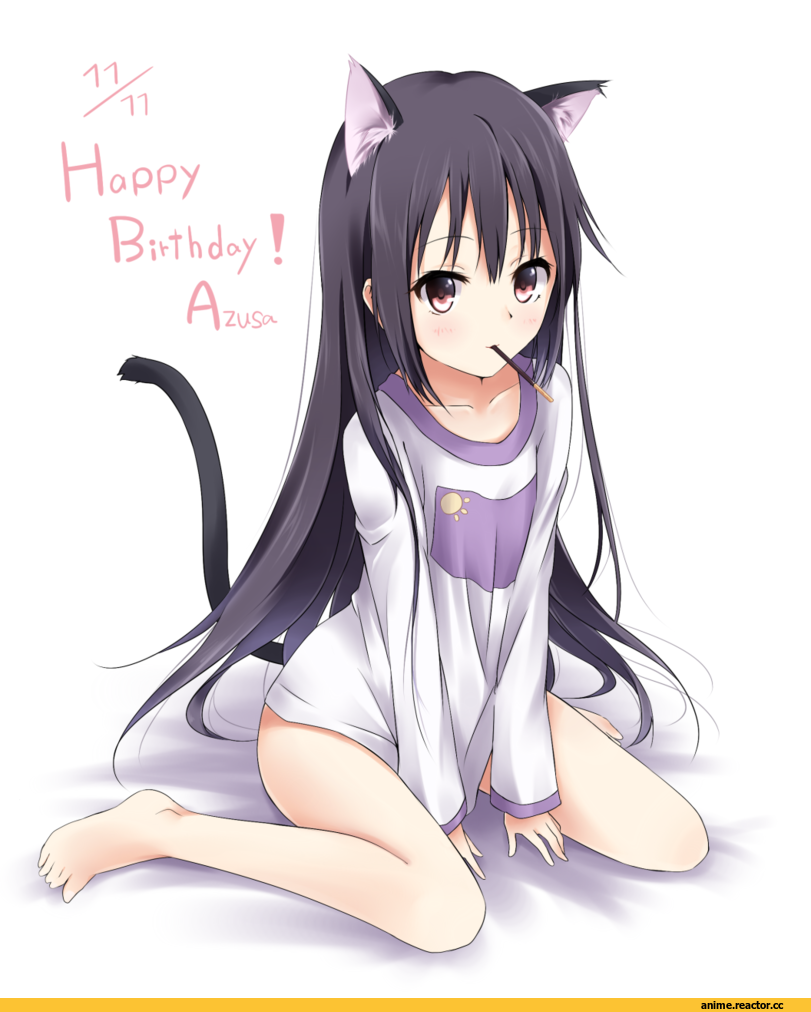 Anime Art, K-ON!, Nakano Azusa, Неко, Animal Ears, Anime