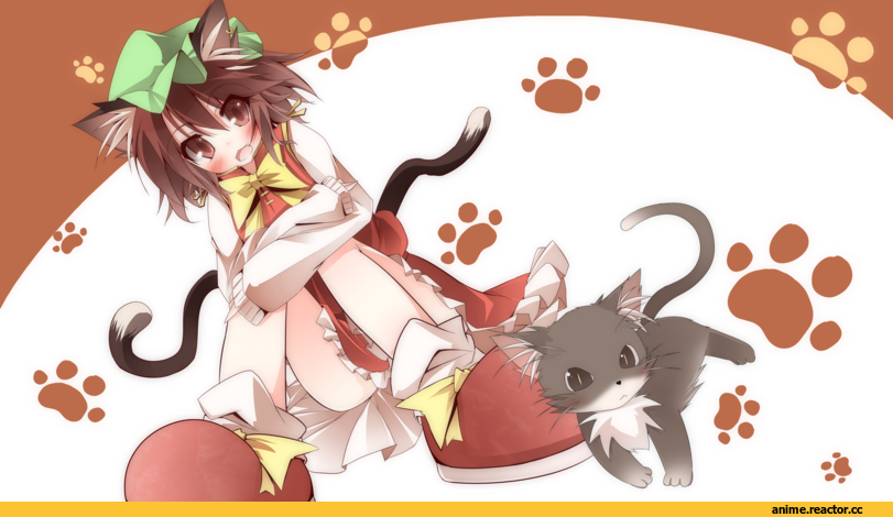 Anime Art, Chen, Touhou Project, Nekomata, Animal Ears, Anime