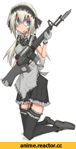 m16, няша, подари ей свой штык-нож юзернейм, горничная, Anime