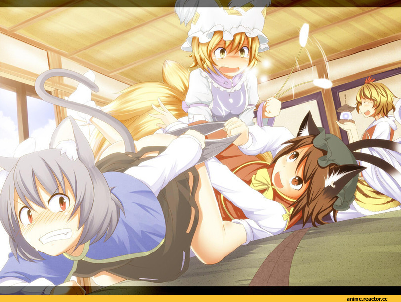 Anime Art, Nazrin, Chen, Toramaru Shou, Yakumo Ran, Неко, Animal Ears, Kitsune, Nezumimimi, Nekomata, Anime, Touhou Project
