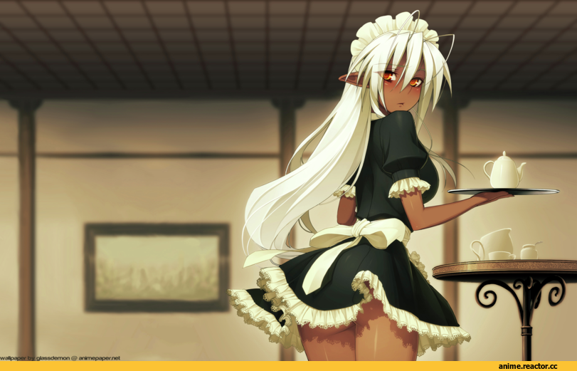 Эльфийка, full metal daemon muramasa, Maid, elf, Anime
