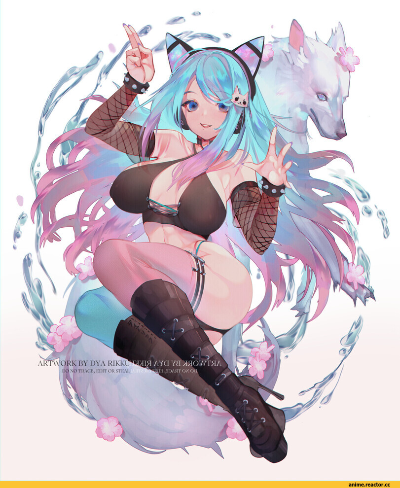 Dya Rikku, art девушка, art, девушки с ушками, удалённое, Anime