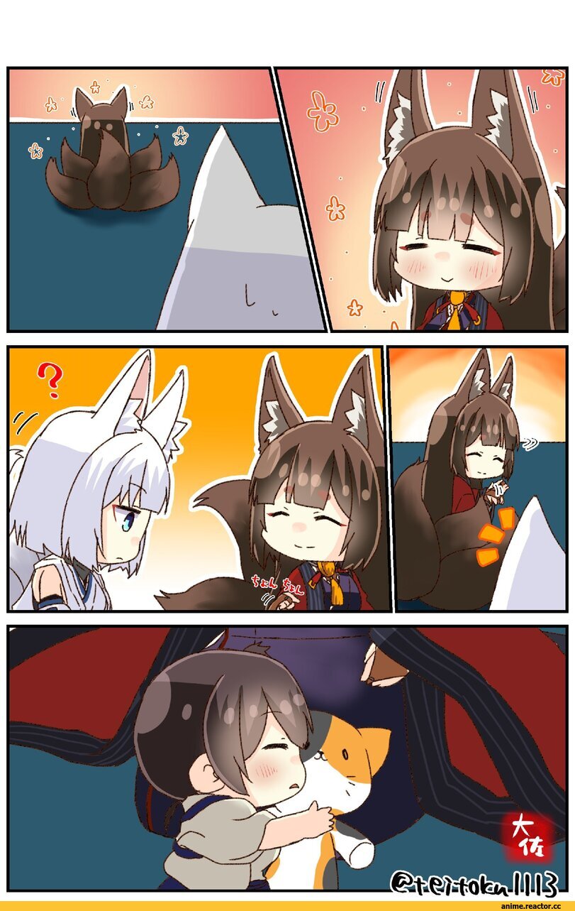 Taisa (kari), Anime Art, artist, Amagi (Azur Lane), Azur Lane, Kaga (Azur Lane), Kaga (Kantai Collection), Kantai Collection, Animal Ears, Anime