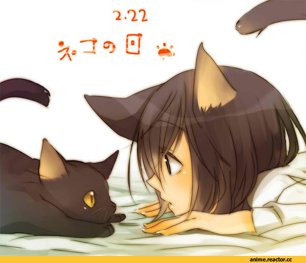 Неко, котэ, песочница, Animal Ears, Anime