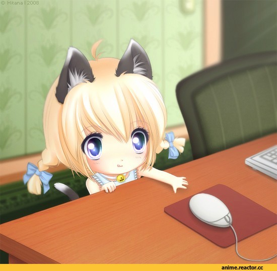 нэко, няша, Animal Ears, Anime