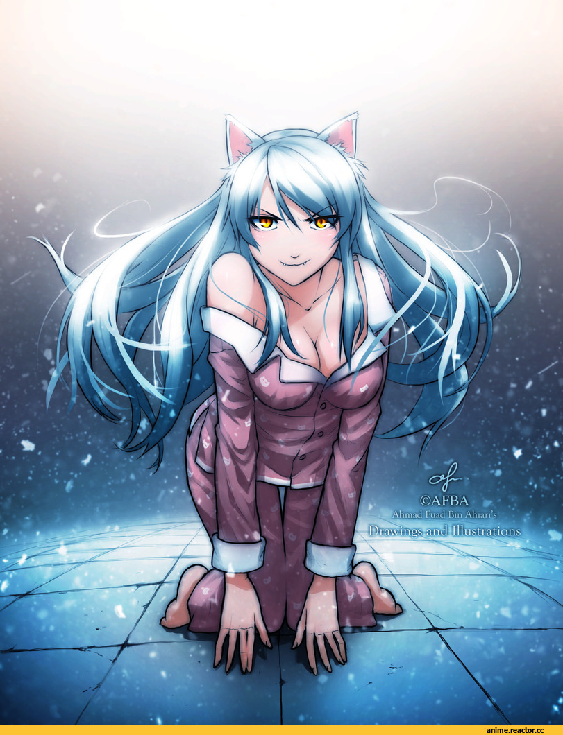 Monogatari (Series), Black Hanekawa, нэко, Animal Ears, Anime