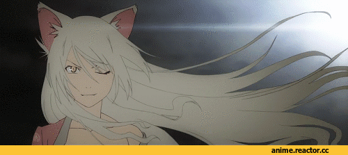 neko, няша, гифки, Nekomonogatari, Black Hanekawa, Аниме гифки, Animal Ears, Anime