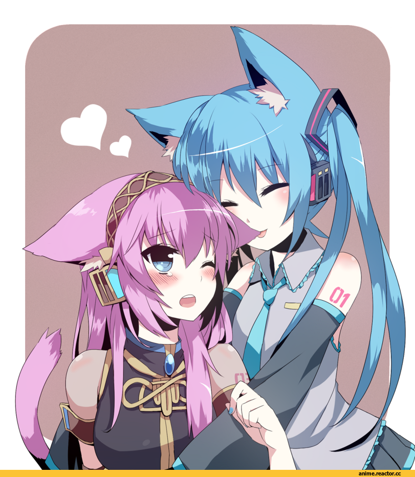 neko, Vocaloid, Hatsune Miku, Megurine Luka, Animal Ears, Anime