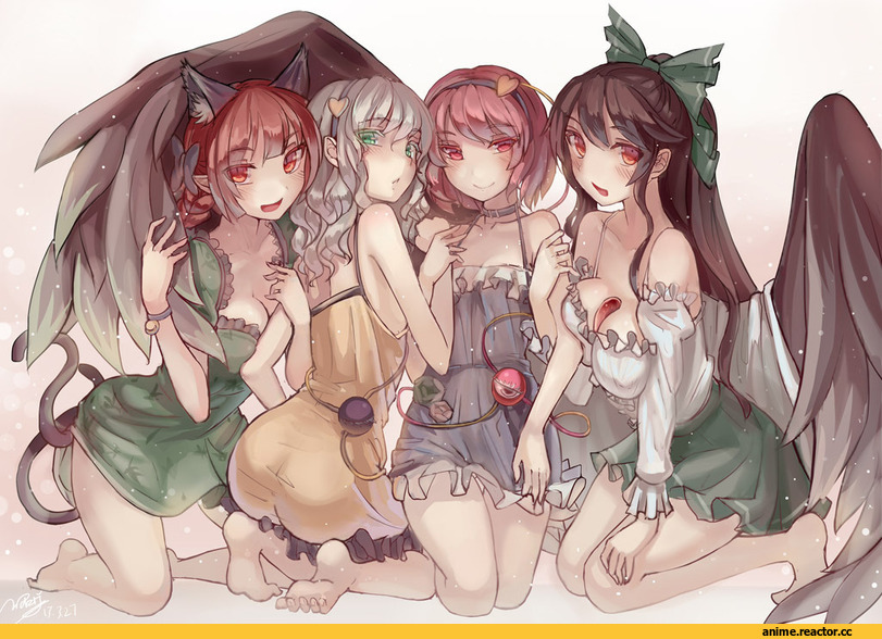Неко, Touhou Project, Animal Ears, Anime