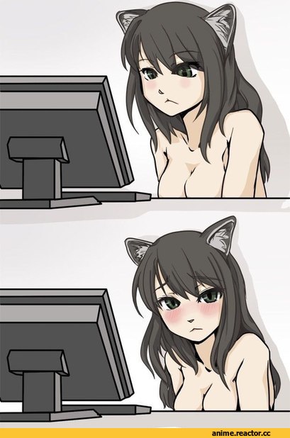 комп, Неко, Animal Ears, Anime