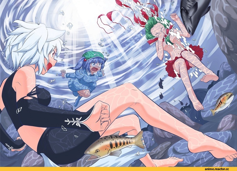 Touhou Project, Inubashiri Momiji, Kagiyama Hina, Kawashiro Nitori, Animal Ears, Inumimi, Anime