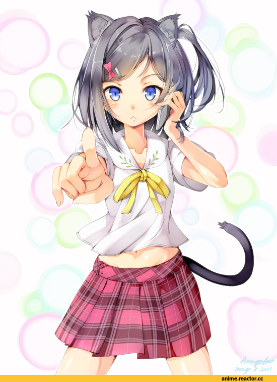 neko, amayofuu, Tsutsukakushi Tsukiko, Animal Ears, Anime