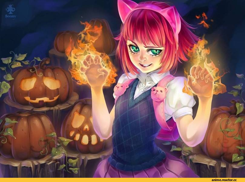 красивые картинки, Annie, Soemy, пиздец, заебали, в теги, жопа, Неко, хелоуин, тыквы, Anime, Animal Ears, горящие руки, Ап Кэрри