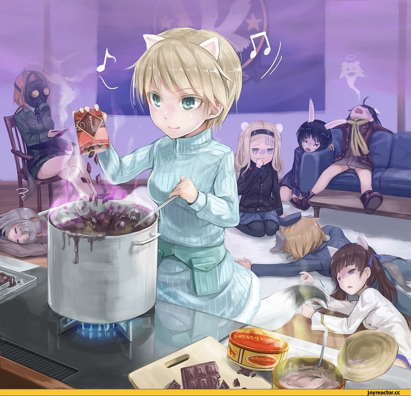 Strike Witches, Неко, Animal Ears, Usagimimi, Inumimi, Anime Art, Anime Original, Anime