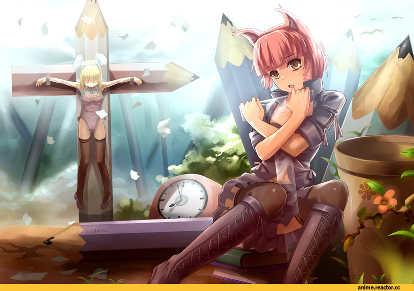 fs-project, Неко, Animal Ears, Anime